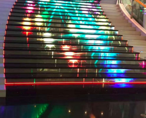 led screen stairs